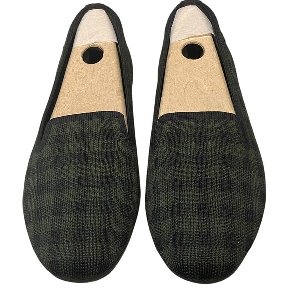 NWOB Vivaia Audrey Green Plaid Roundtoe Woven Knit Loafer EU 38.5 US 8 - Picture 4 of 8